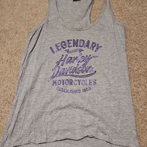 Harley-Davidson Heather Gray Tank with Purple Print